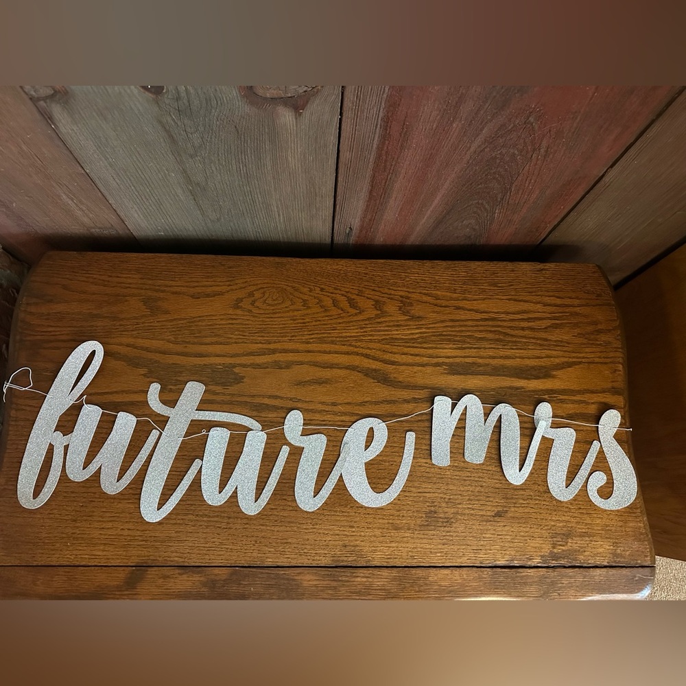 Silver Glitter "Future Mrs" Banner